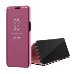   Clear View Case cover Samsung Galaxy A70 oldalra nyíló tok, rózsaszín
