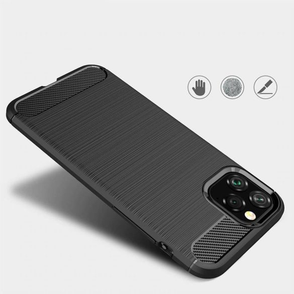 Carbon Case Flexible iPhone 11 Pro Max hátlap, tok, fekete