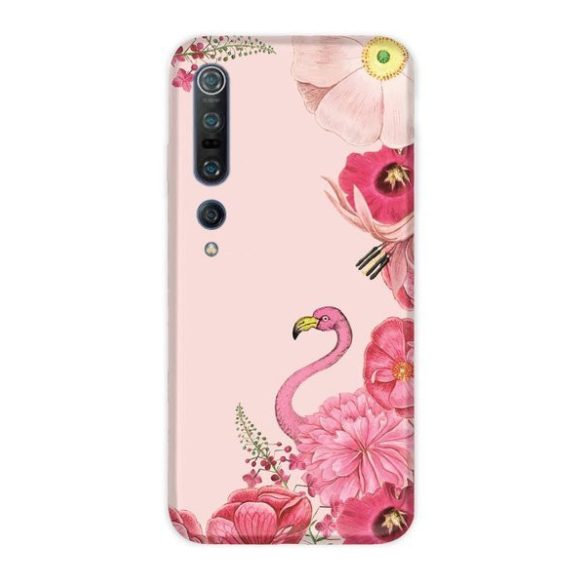 Casegadget Xiaomi Mi 10/Mi 10 Pro flamingó mintás tok, hátlap, színes