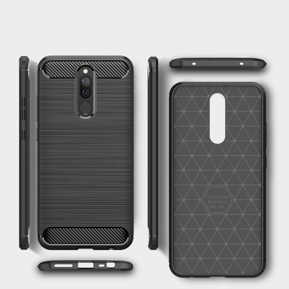 Carbon Case Flexible Xiaomi Redmi 8A hátlap, tok, fekete