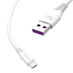 Dudao USB/micro USB adat- és töltőkábel, 5A 1m, fehér