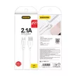 Dudao USB/USB-C kábel adat- és töltőkábel, 2.1A 2m, fehér