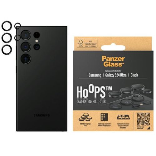 PanzerGlass Hoops Camera Samsung Galaxy S24 Ultra czarny/fekete 1209 kamera objektívvédő karika optikai gyűrűk