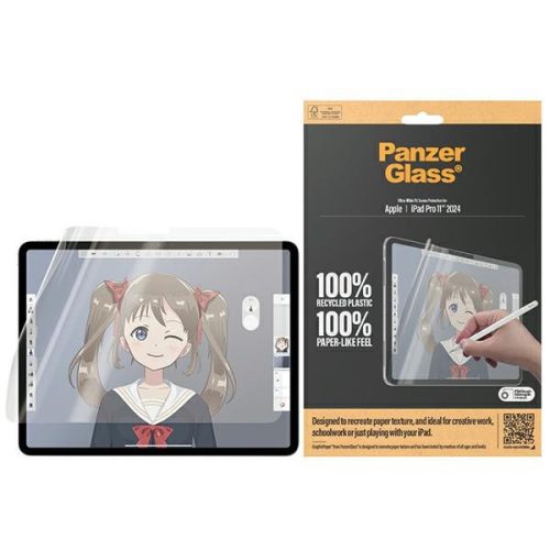 PanzerGlass kijelzővédő üvegfólia GraphicPaper iPad Pro 2024 11" Anti Glare, tokbarát, Ultra-wide Fit