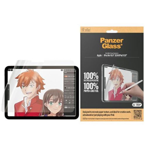 PanzerGlass kijelzővédő üvegfólia GraphicPaper iPad Air 11" 2024, iPad 10.9" 2022 Anti Glare, tokbarát, Ultra-wide Fit