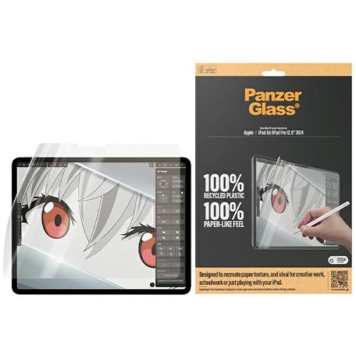 PanzerGlass kijelzővédő üvegfólia GraphicPaper iPad Air 13" 2024, iPad Pro 13" 2024 Anti Glare, tokbarát, Ultra-wide Fit