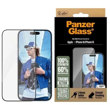   PanzerGlass Screen Protector iPhone 16 6.1" Ultra-Wide Fit 2861