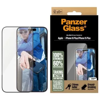   PanzerGlass Screen Protector iPhone 16 Plus 6.7" Ultra-Wide Fit 2863