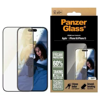   PanzerGlass EyeCare Screen Protector iPhone 16 / 15, 6.1" Ultra-Wide Fit 2865