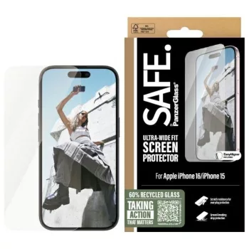   SAFE by PanzerGlass iPhone 16 6.1" Screen Protector Ultra-Wide Fit SAFE95875