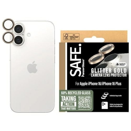 SAFE by PanzerGlass iPhone 16 6.1" / 16 Plus 6.7" Lens Protector gold/glitter gold SAFE95894