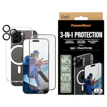   PanzerGlass Bundle 3in1 iPhone 16 Pro Max 6.9" D3O Hardcase + Screen Protector UWF+ Lens B1294+2864+1284