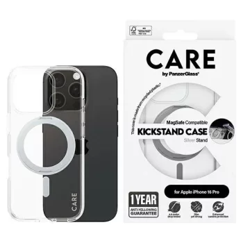   CARE by PanzerGlass Feature Kickstand Case iPhone 16 Pro 6.3" MagSafe tok, ezüst 1326