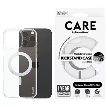   CARE by PanzerGlass Feature Kickstand Case iPhone 16 Pro Max 6.9" MagSafe tok, ezüst 1328