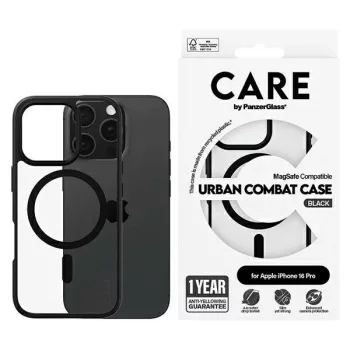  CARE by PanzerGlass Flagship Urban Case iPhone 16 Pro 6,3" tok, fekete MagSafe 1358