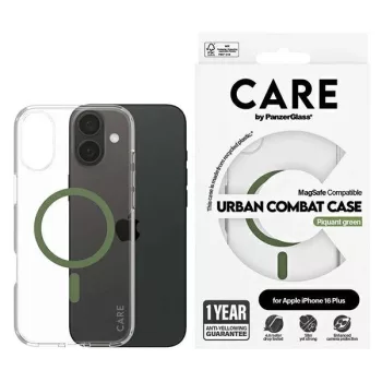   CARE by PanzerGlass Flagship Case iPhone 16 Plus 6.7" MagSafe tok, zöld 1371