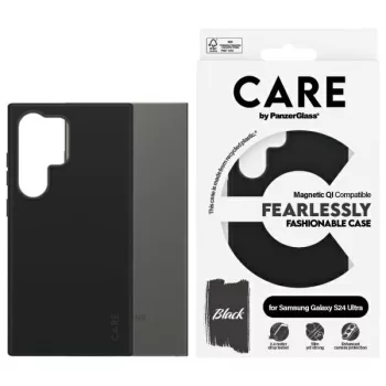   CARE by PanzerGlass Fashion QI Case Samsung Galaxy S24 Ultra tok, fekete 1168