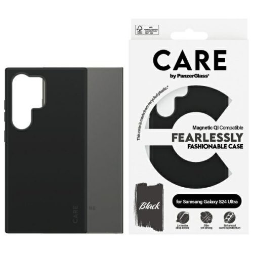 CARE by PanzerGlass Fashion QI Case Samsung Galaxy S24 Ultra tok, fekete 1168