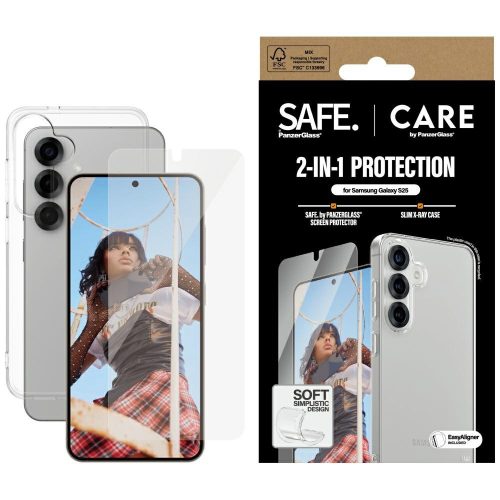 CARE by PanzerGlass Fashion 2in1 tok és edzett üvegfólia Samsung Galaxy S25, átlátszó