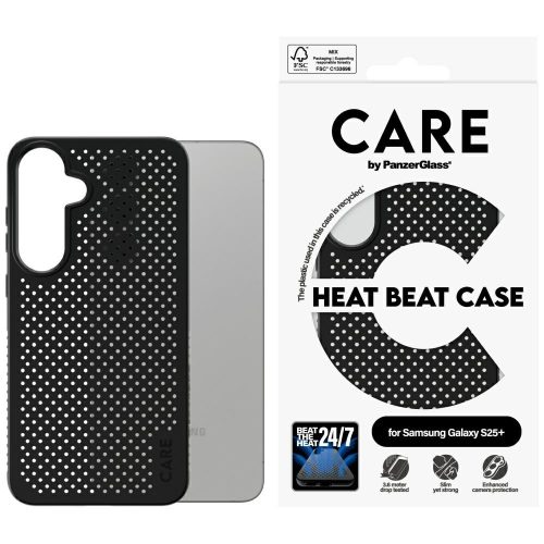 CARE by PanzerGlass Feature Samsung Galaxy S25 Plus heat beat tok, fekete