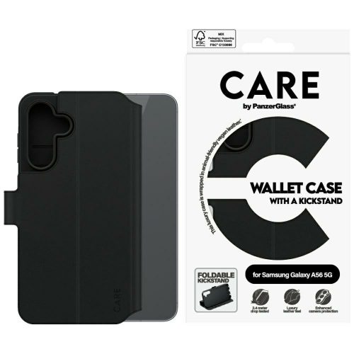 CARE by PanzerGlass Feature Wallet Kickstand Samsung Galaxy A56 5G tok, fekete