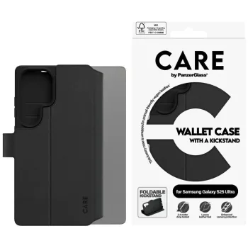   CARE by PanzerGlass Feature Wallet Kickstand Samsung Galaxy S25 Ultra tok, fekete