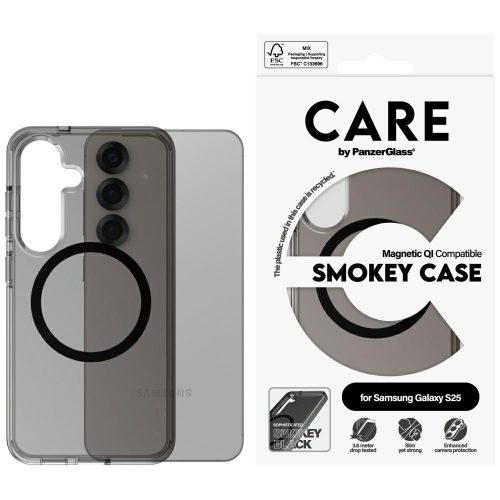 CARE by PanzerGlass Flagship Urban Combat case QI Samsung Galaxy S25 átlátszó-szürke