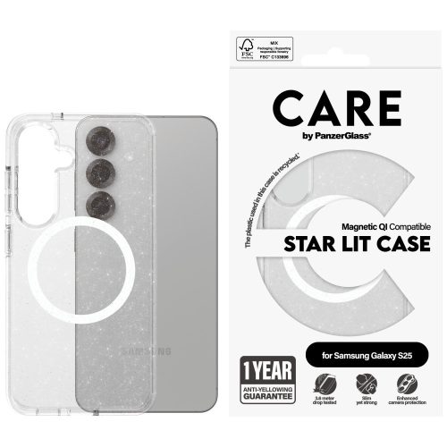CARE by PanzerGlass Flagship Urban Combat case QI Samsung Galaxy S25 tok, átlátszó