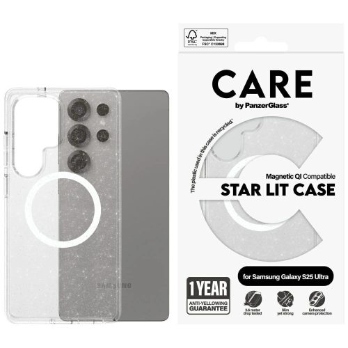 CARE by PanzerGlass Flagship Urban Combat StarLight White QI Samsung Galaxy S25 Ultra tok, átlátszó