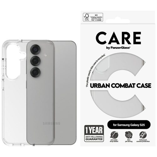 CARE by PanzerGlass Flagship Urban Combat Samsung Galaxy S25 tok, átlátszó