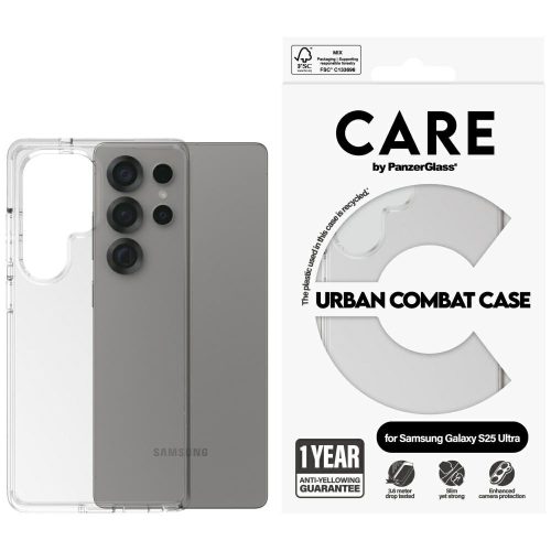 CARE by PanzerGlass Flagship Urban Combat Samsung Galaxy S25 Ultra tok, átlátszó