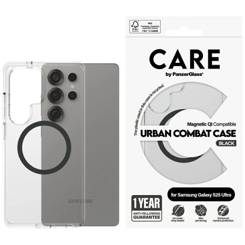 CARE by PanzerGlass Flagship Urban Combat QI Samsung Galaxy S25 Ultra tok, átlátszó
