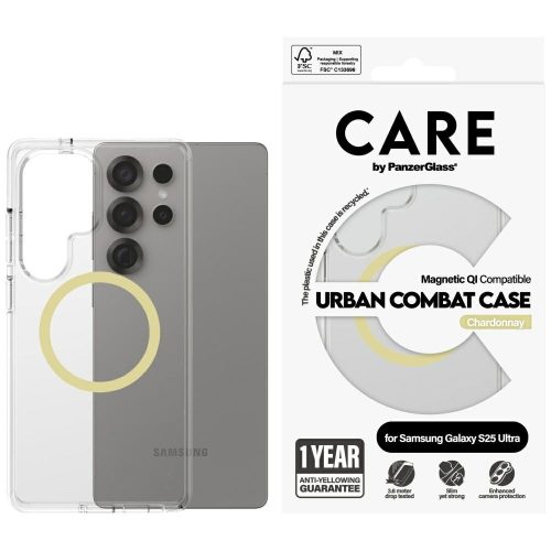 CARE by PanzerGlass Flagship Urban Combat case QI Samsung Galaxy S25 Ultra tok, átlátszó