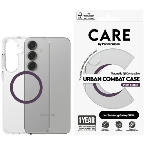 CARE by PanzerGlass Flagship Urban Combat case QI Samsung Galaxy S25 Plus tok, átlátszó