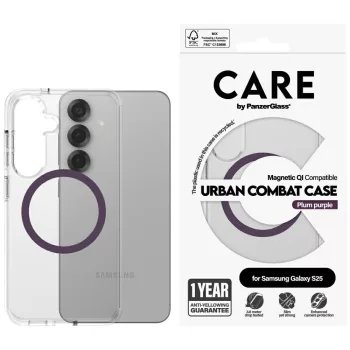   CARE by PanzerGlass Flagship Urban Combat case QI Samsung Galaxy S25 tok, átlátszó