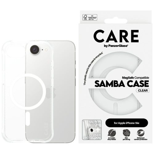 CARE by PanzerGlass Fashion MagSafe iPhone 16e tok, átlátszó