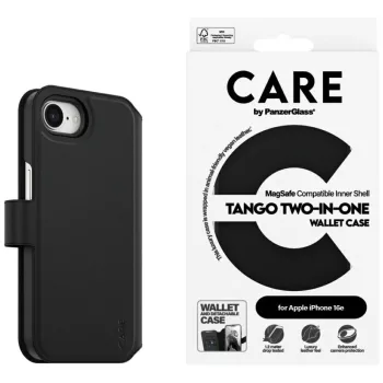   CARE by PanzerGlass Feature Tango   2w1 Wallet iPhone 16e tok, fekete
