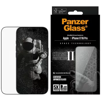  PanzerGlass Ceramic II Ultra-Wide Fit EasyAligner iPhone 17 / 16 Pro edzett üvegfólia