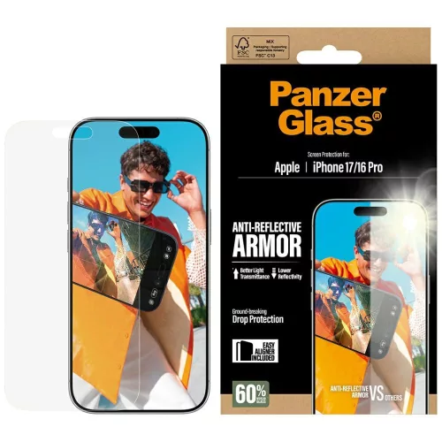 PanzerGlass Armor Anti-Reflective Tempered Glass iPhone 17 / 16 Pro edzett üvegfólia