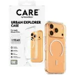 CARE by PanzerGlass Flagship Urban Explorer Case w. tok, fehér MagSafe iPhone 17 Pro tok, átlátszó