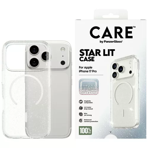CARE by PanzerGlass Flagship Urban Explorer w. tok, fehér MagSafe case iPhone 17 Pro Star Lit tok, átlátszó