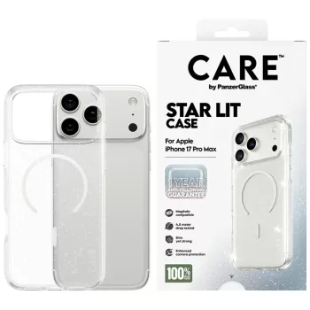   CARE by PanzerGlass Flagship Urban Explorer w. tok, fehér MagSafe case iPhone 17 Pro Max Star Lit tok, átlátszó