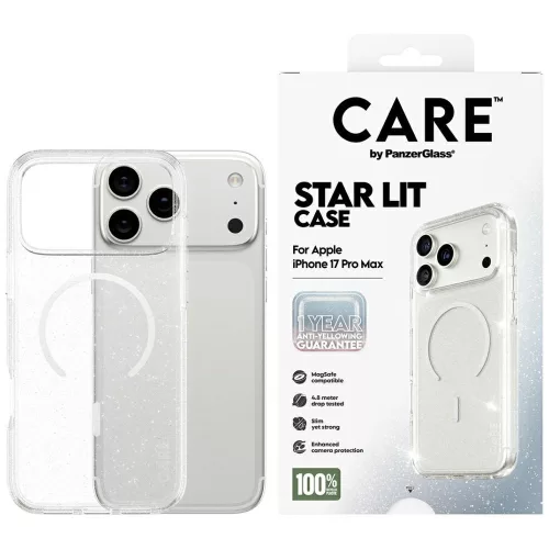 CARE by PanzerGlass Flagship Urban Explorer w. tok, fehér MagSafe case iPhone 17 Pro Max Star Lit tok, átlátszó