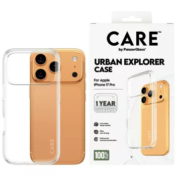   CARE by PanzerGlass Flagship Urban Explorer w. Clear Frame iPhone 17 Pro tok, átlátszó