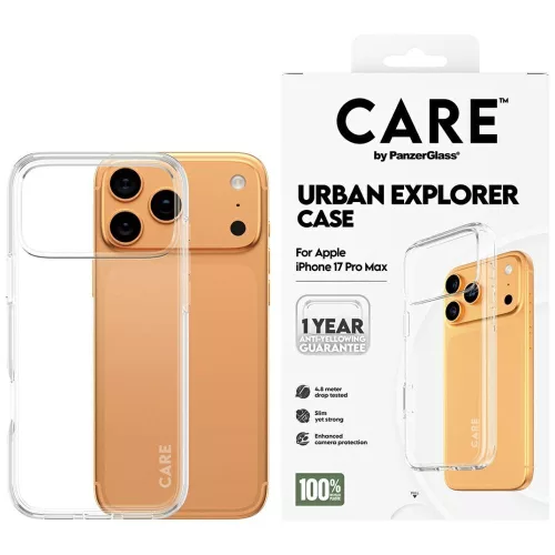 CARE by PanzerGlass Flagship Urban Explorer w. Clear Frame iPhone 17 Pro Max tok, átlátszó