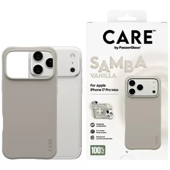   CARE by PanzerGlass Ftok, szürkeionable Samba MagSafe iPhone 17 Pro Max tok, vanília