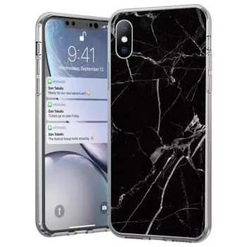   Wozinsky Marble cover Samsung Galaxy A51 márvány mintás hátlap, tok, fekete