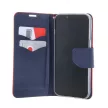 Smart Fancy iPhone 15 Plus 6,7" oldalra nyíló tok, piros-kék