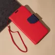Smart Fancy iPhone 15 Plus 6,7" oldalra nyíló tok, piros-kék