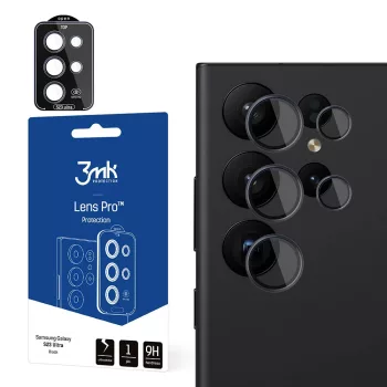   3MK Lens Protection Pro Samsung Galaxy S23 Ultra, kamera objektív védelem rögzítőkerettel 1db, fekete